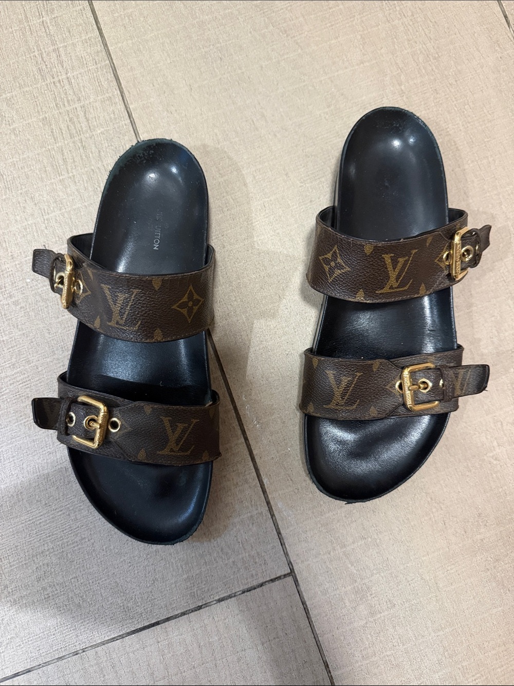 Men's Brown Monogram Sandals